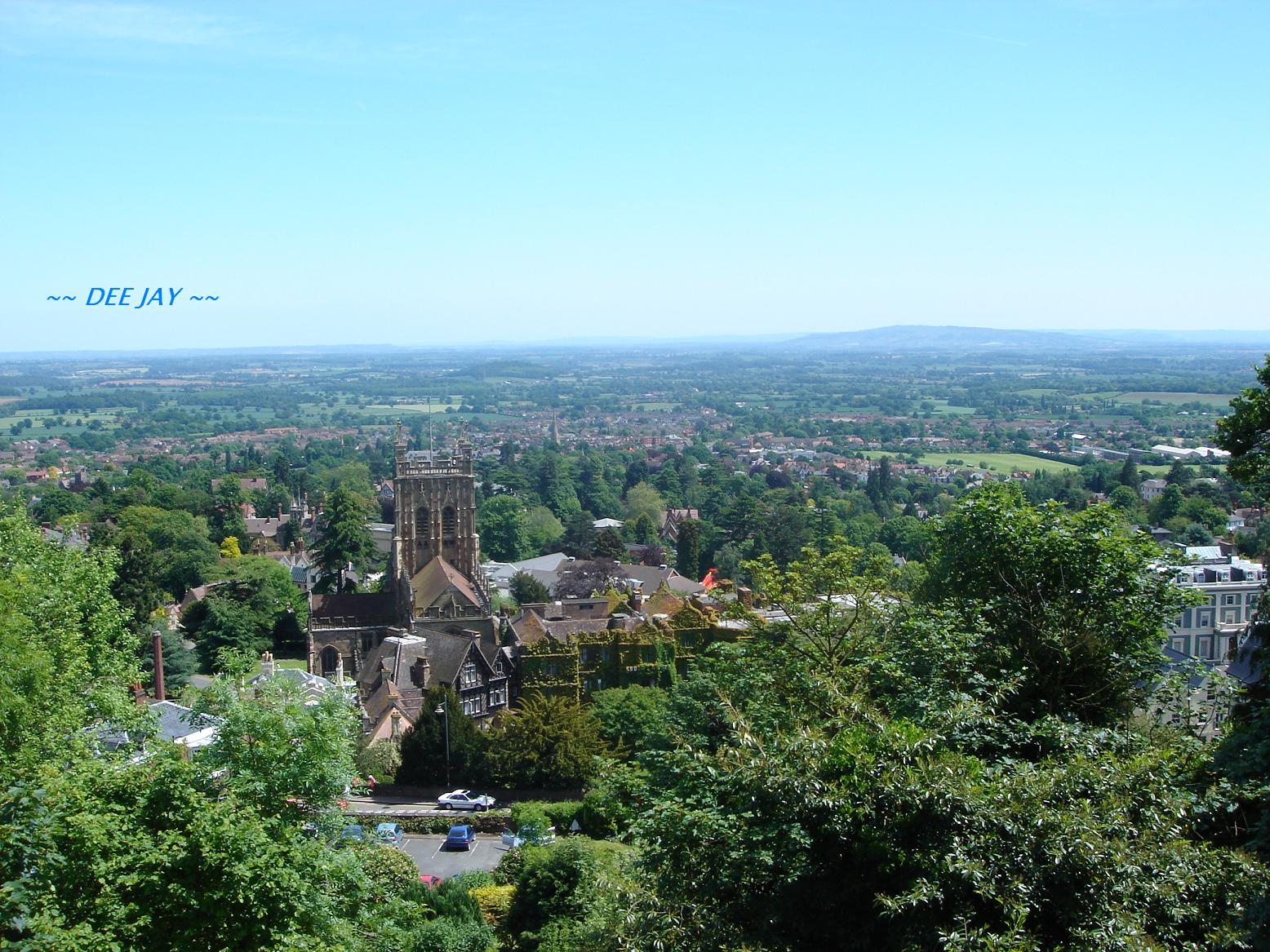 GREAT MALVERN TOWN AND BREDON HILL (293m) IN SPRING